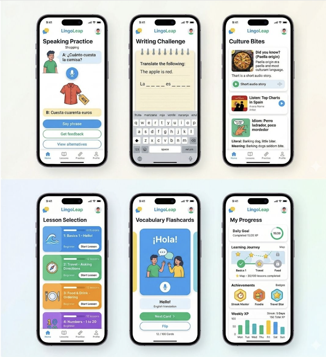 Dil Öğrenme Uygulaması örnek görseli