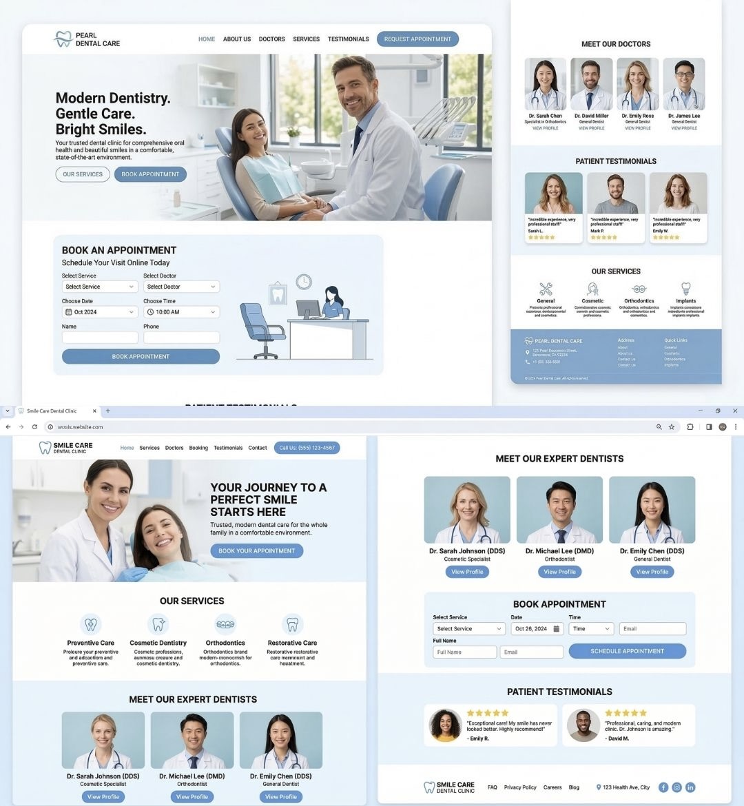 Diş Kliniği Web Sitesi örnek görseli