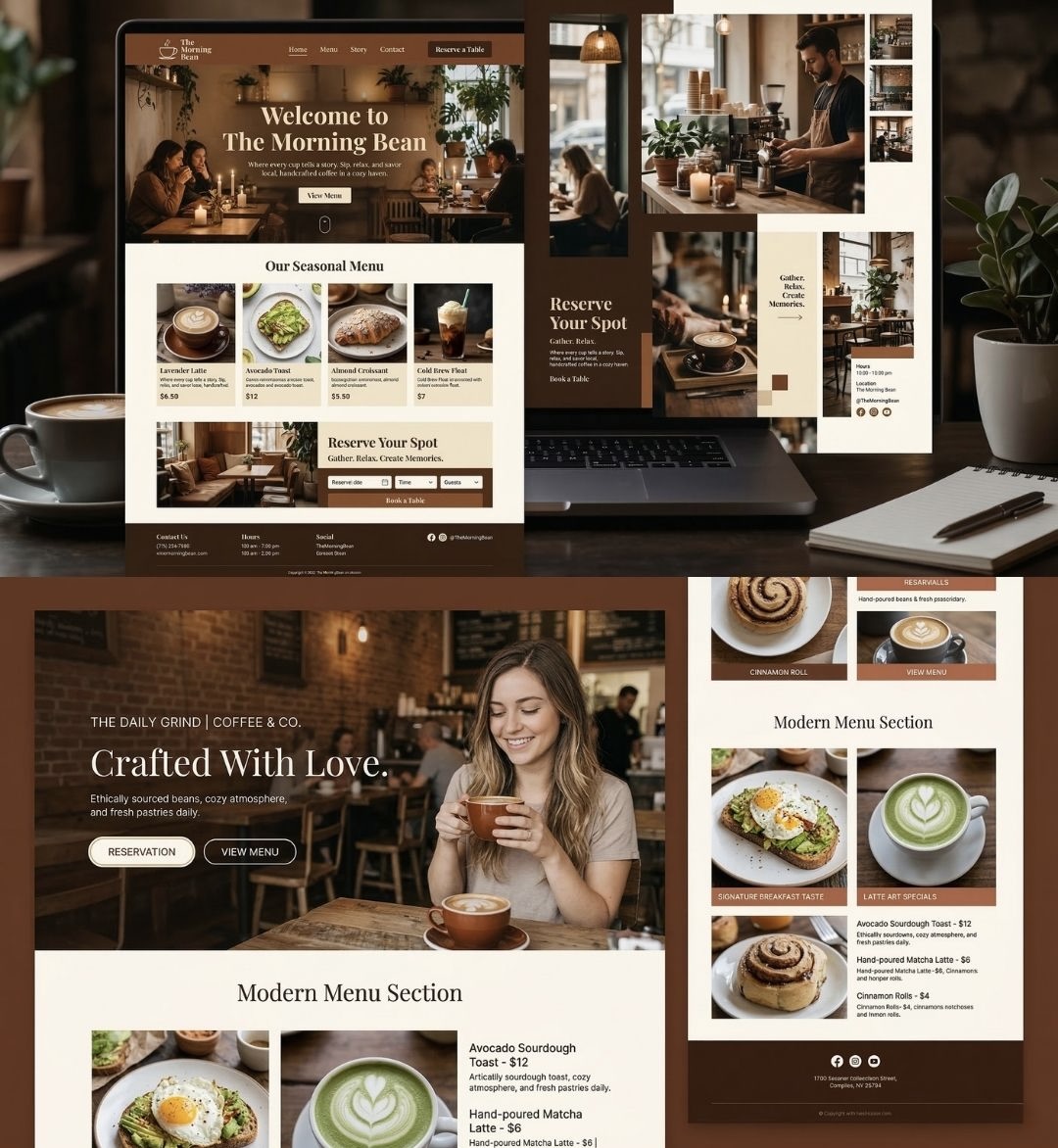 Kahve Dükkanı Web Sitesi örnek görseli